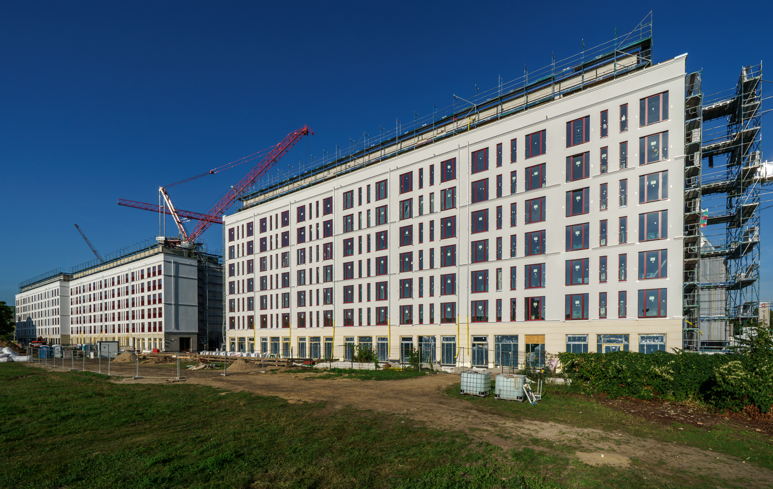 Aufnahme eines Bauabschnitts an der Landsberger Allee im September 2025