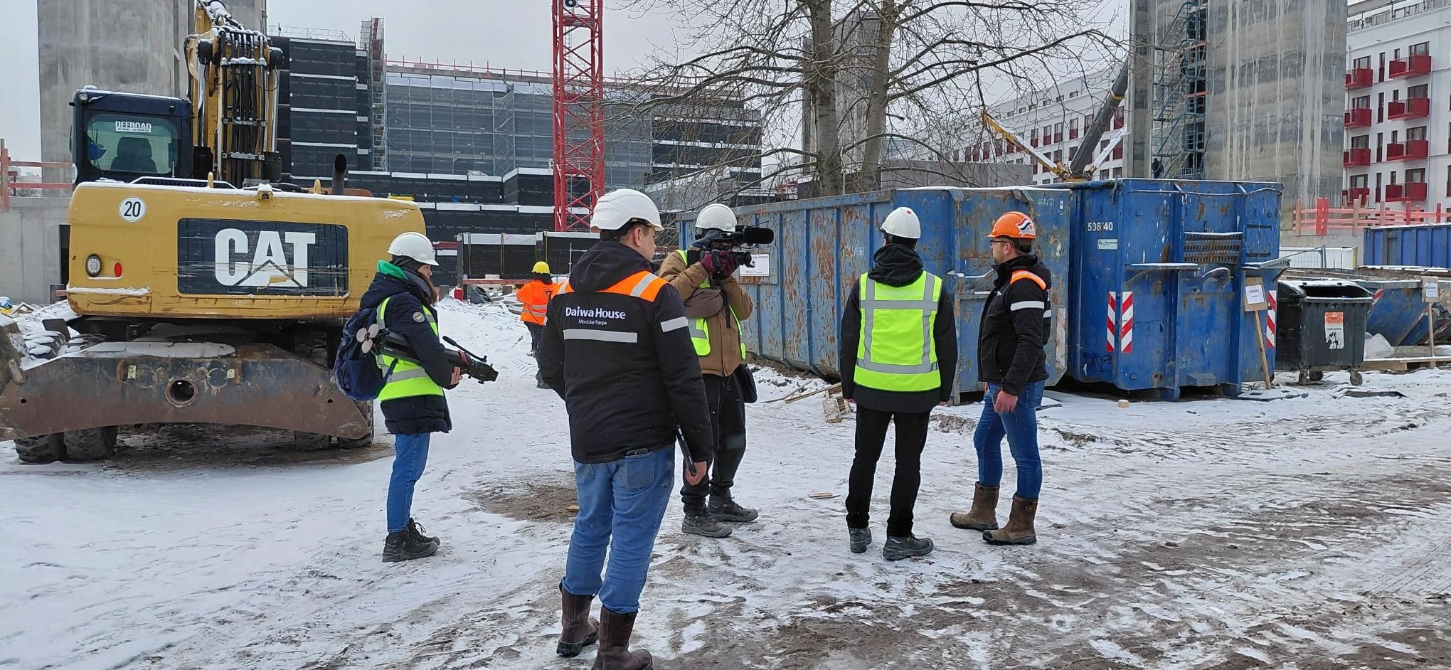 Dreharbeiten auf der Baustelle in Berlin-Lichtenberg