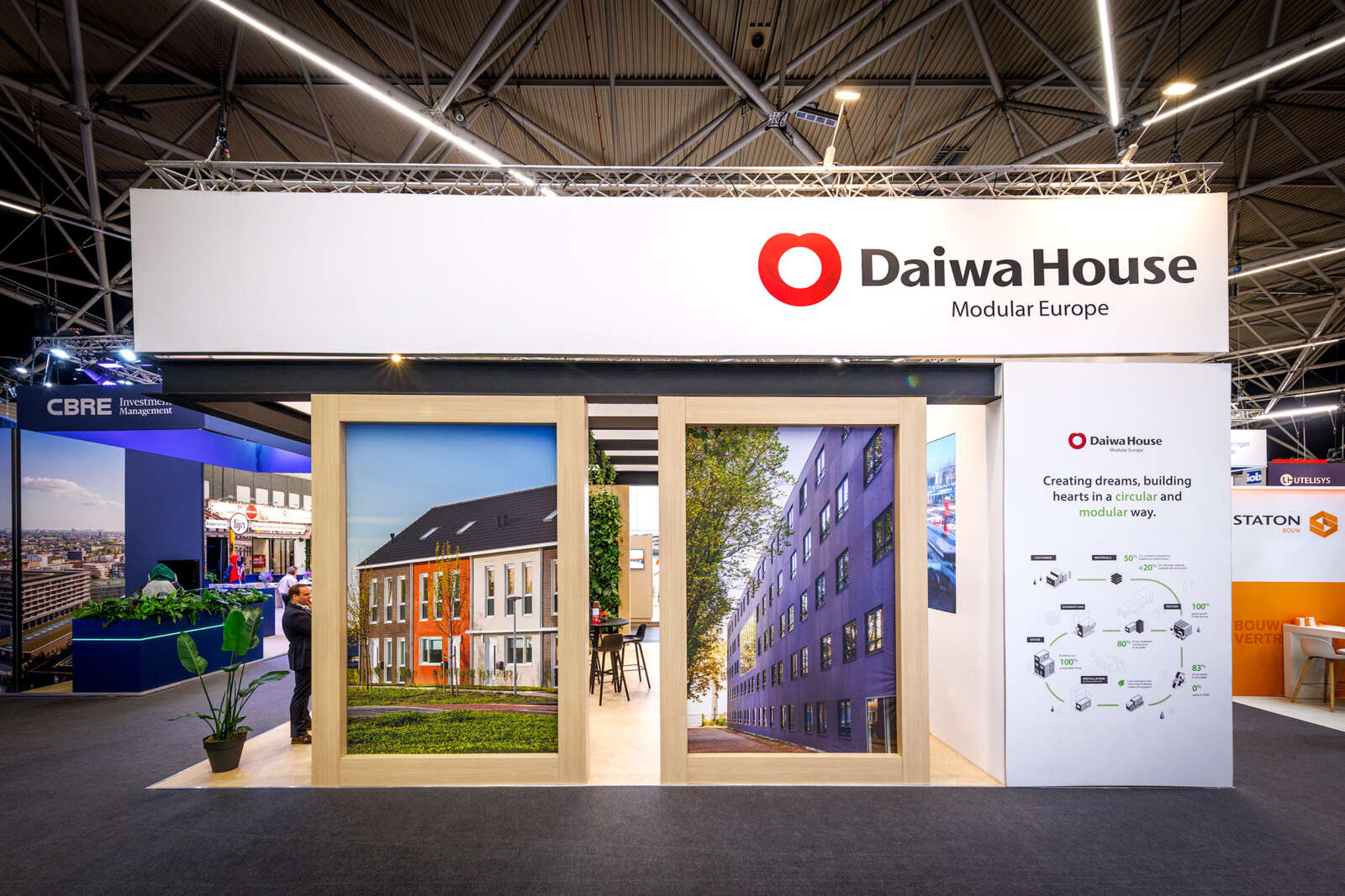 Voorzijde van de stand van Daiwa House Modular Europe op PROVADA.